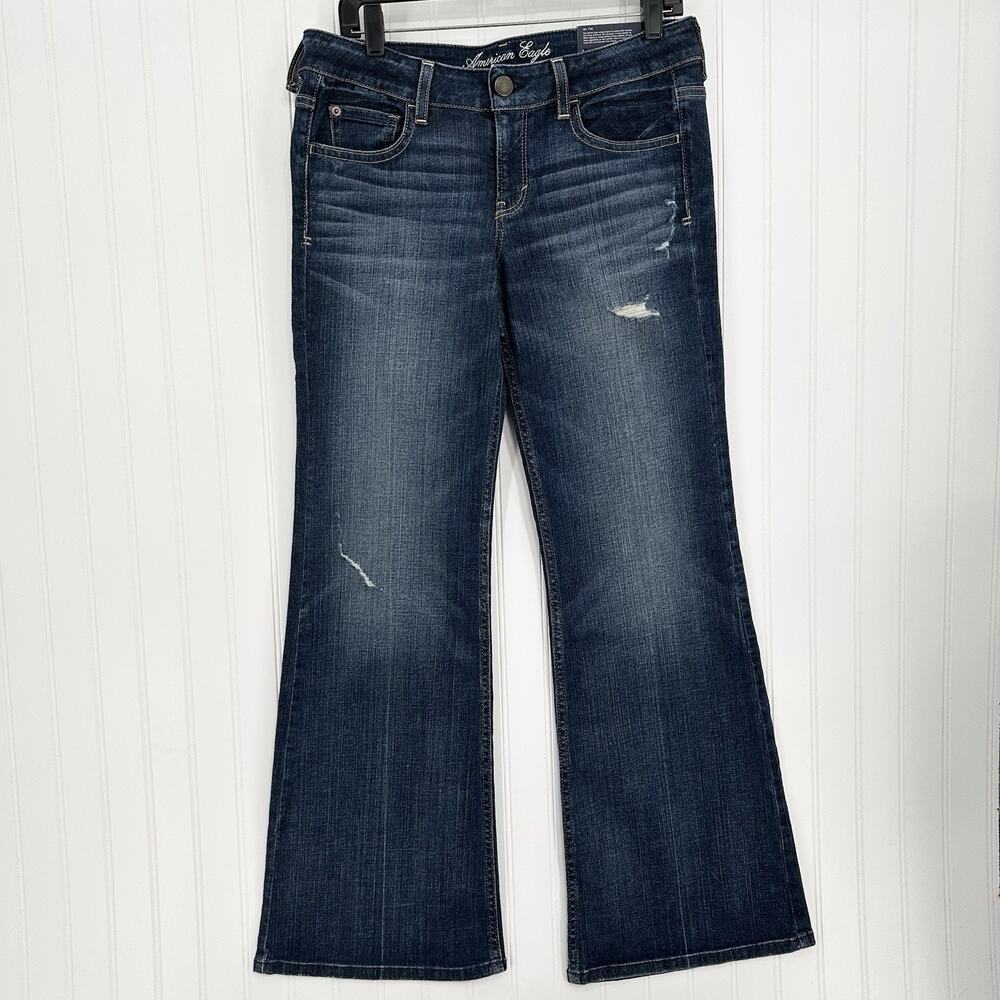 American Eagle Hipster Flare Jeans Womens 10 Denim Festival Western NEW *Defect